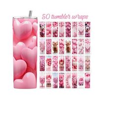 valentines tumbler wrap png, valentine tumbler wrap bundle, valentines day tumbler wrap, valentine sublimation designs,