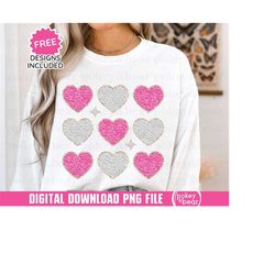 glitter heart png valentine&39s day png sublimation design chenille patch png valentines png valentines shirt png design