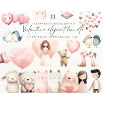 valentine clipart bundle | love  | valentine lettering | digital download | valentine png bundle | digital download | va