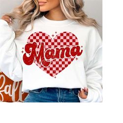 mama checkered heart png, valentines day png, mama png, mama valentine, retro valentine png, valentine shirt, valentines