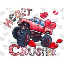 heart crusher png, happy valentine&39s day png, crusher png, heart png, monster truck, instant download,sublimation desi