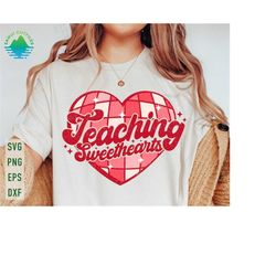 teaching sweethearts svg, valentine day svg, teacher valentine svg, retro valentine svg, teacher valentine png, valentin