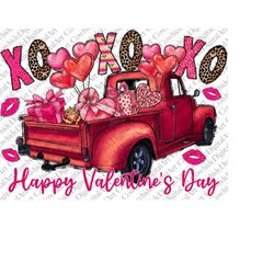 happy valentine&39s day truck png, valentine&39s, loads of love sublimation design,digital download,pink vintage tractor