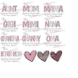 wears her heart on her sleeve bundle, valentine&39s day, mother&39s day, doodle hearts, sublimation, design digital down