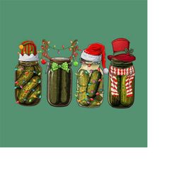 retro canned pickles christmas light png, homemade pickle jar png, pickle lover png, digital download