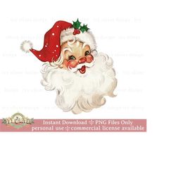 retro santa png sublimation design gift, vintage christmas digital download, vintage santa clipart, cute santa retro chr