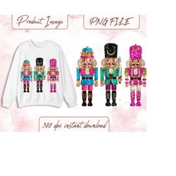 preppy nutcracker, faux sequin, christmas png, retro design, sublimation design, digital download, png file, festive, ch