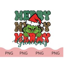 merry grinchmas png, christmas, funny christmas, leopard print, retro christmas png, the grinch, sublimation designs