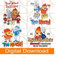 retro miser brothers heating & cooling png bundles, miser bros sweatshirt, the year without a santa claus png, christmas