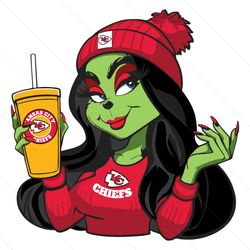 female grinch kansas city chiefs football team svg