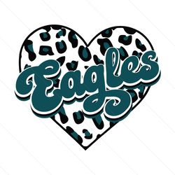 eagles heart leopard svg digital download