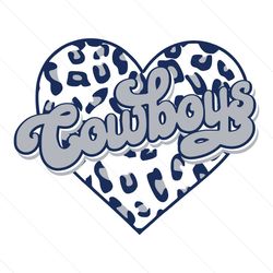 cowboys heart leopard svg digital download