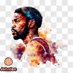 colorful watercolor painting of basketball player png design 76
