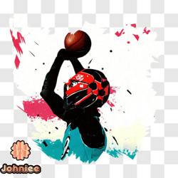 dynamic picture of a basketball player ready to score png design 90