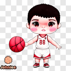 cartoon basketball player with number 8 png design 91