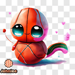 cute pink basketball toy with ice cream cone png design 107