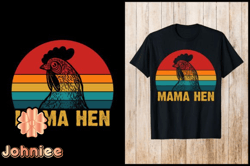 mama hen retro vintage t shirt design 140