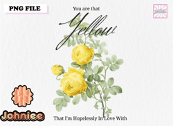 vintage yellow flower love quote png design 175