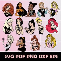 punk disney princess svg, princess svg, princess clipart, princess png, princess eps, princess dxf, princess vector