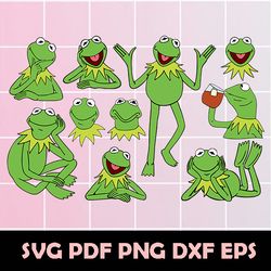 kermit the frog layered svg, kermit the frog svg, kermit the frog eps, kermit the frog dxf, kermit the frog clipart