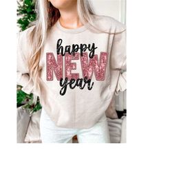 happy new year png | holidays, new year, sequins, glitter | instant sublimation download | digital