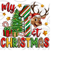 My first Christmas png sublimation design download, Merry Christmas png, Happy New Year png, 1st Christmas png, sublimat