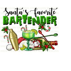 santa&39s favorite bartender png sublimation design, christmas png, favorite bartender png, merry christmas png, happy n