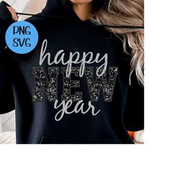 happy new year png | holidays, new year, sequins, glitter | instant sublimation download | digital shirt design