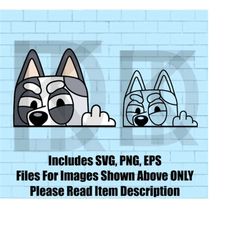 grey heeler dog cupcake funny adult parody cartoon character svg, png, eps file! cricut, digital, printable