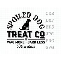 spoiled dog svg, wag more bark less, dog mom svg, funny dog quote, spoiled dog treat co