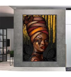 african women art decor, african girl canvas rint,