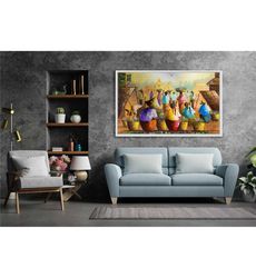 african art canvas wall decor, large framed africa