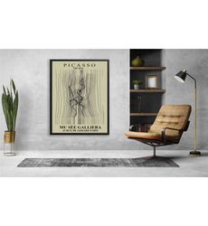picasso the kiss exhibition canvas wall art print,
