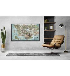 dungeons & dragons game map canvas/poster wall decor,