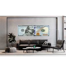 money art - 100 dollar bill print, benjamin