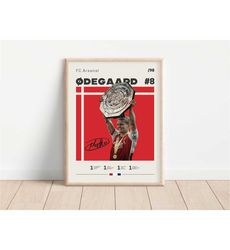 martin odegaard poster, fc arsenal, football print, football