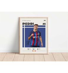 pedri poster, fc barcelona, football print, football poster,