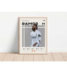 sergio ramos poster, real madrid, football print, football