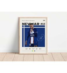 neymar poster, paris saint-germain, football print, football poster,