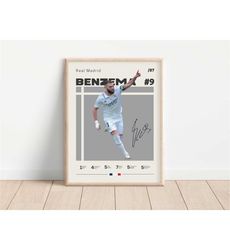 karim benzema poster, real madrid, football print, football