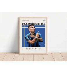 lautaro martinez poster, inter mailand, football print, football