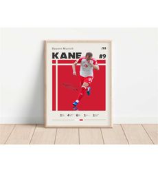 harry kane poster, bayern munich, football print, football