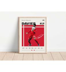 alphonso davies poster, bayern munich, football print, football