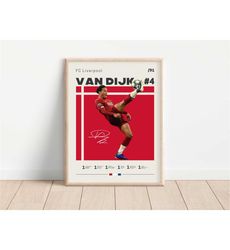 virgil van dijk poster, fc liverpool football print,