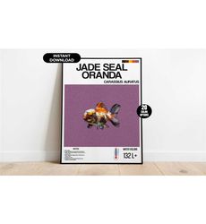 aquarium fish poster, jade seal oranda aquarium poster,