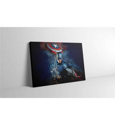 comic book captain america canvas print wall art