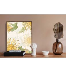 botanical print floral wall art abstract flowers canvas