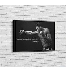 muhammad ali quote poster black and whte boxing