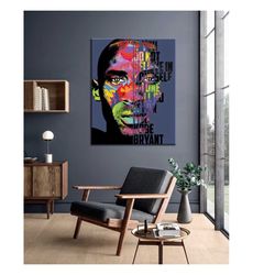 kobe canvas nba art for home, kobe watercolor