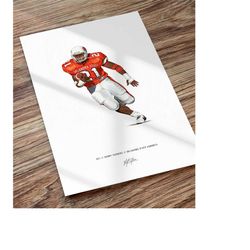 barry sanders football illustrated art poster print, barry sanders poster, gift for barry sanders fans